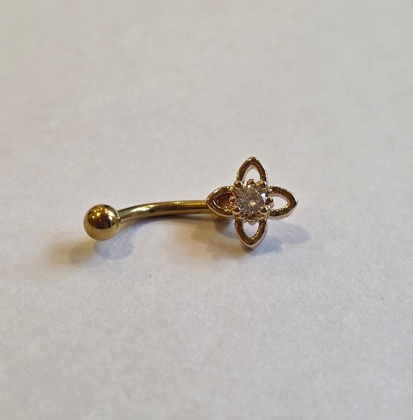 Producto - Barbell curvo flor dorado
