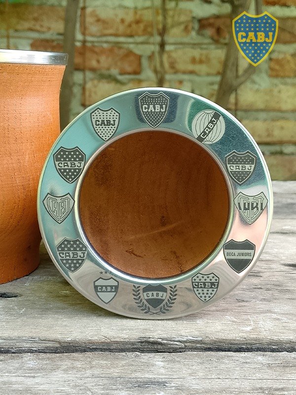 Producto - Mate Camionero 12 escudos BOCA JUNIORS + bombilla color