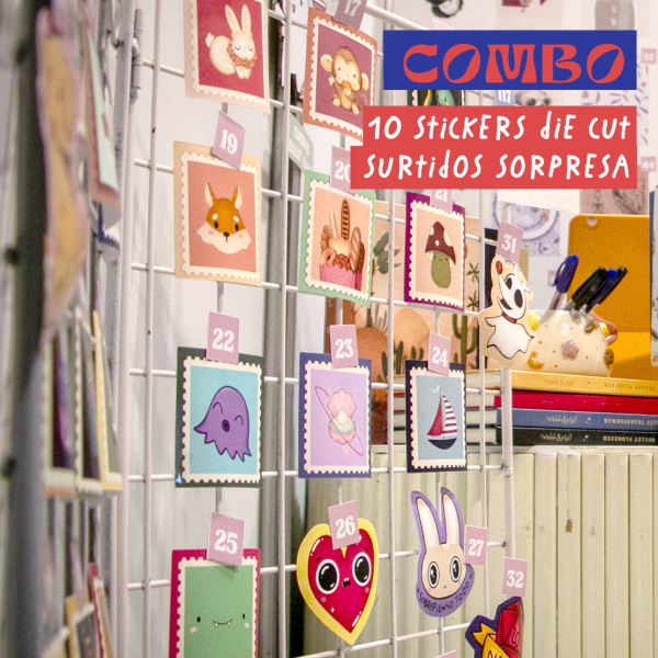 Producto - Combo 10 stickers die cut OPP surtidos - sorpresa