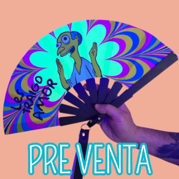 Producto - PREVENTA Abanico NEÓN "Les Traigo Amor Sr Burns" -Con accesorios-
