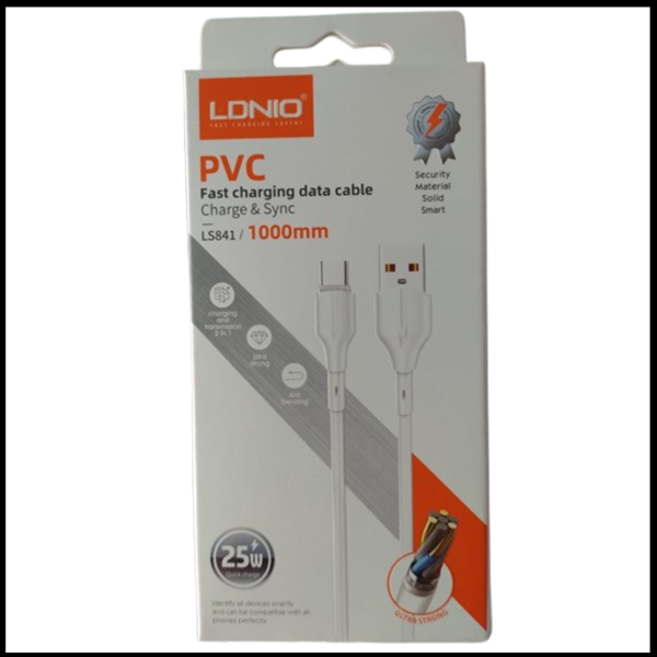 Producto - Cable de datos LDNIO tipo C 25W 1M CALIDAD PREMIUM