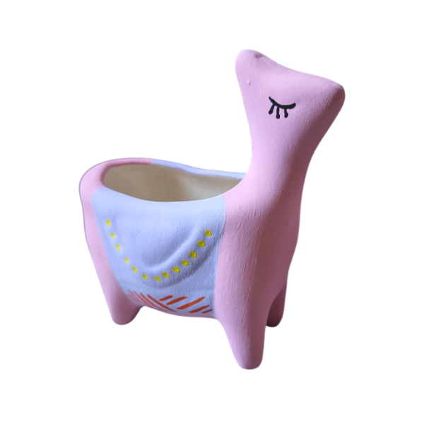 Producto - Maceta llama rosa y lila
