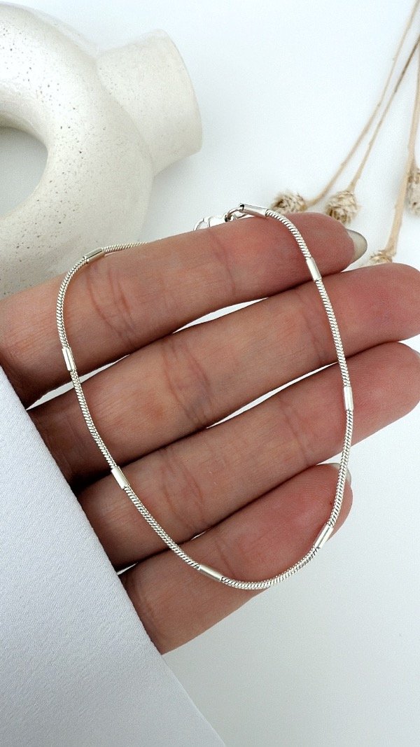 Producto - Pulsera cola rata canut int ACERO BLANCO