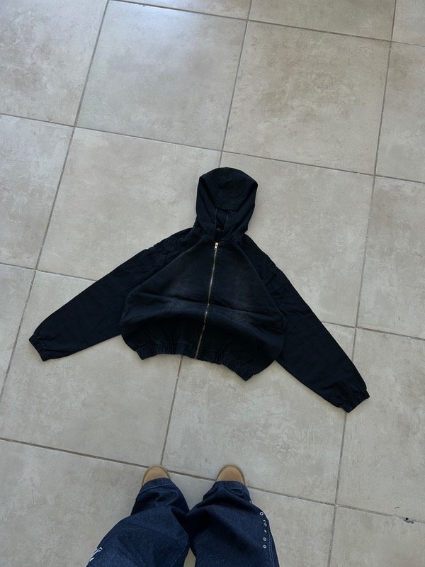Producto - ZIP HOODIE JEAN BLACK DESGASTE