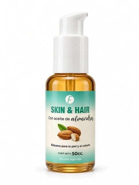 Producto - serum para la piel y el cabello con aceite de almendras