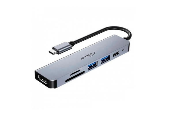 Producto - Hub type C -2 ports usb 3.0 + 1 port type-C + 1x hdmi + 1x microSD + 1x TF