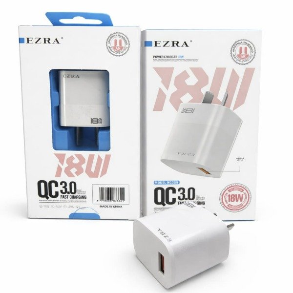 Producto - Cargador Adaptador EZRA de 18W Salida 3.0A USB  HC258.