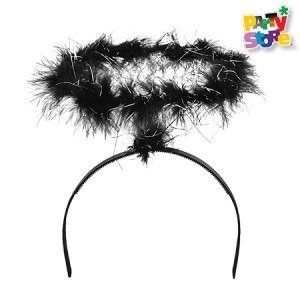 Producto - Vincha aureola de ángel plumas negras