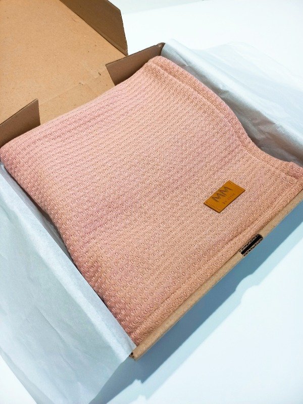 Producto - Manta wafle con friza rosa viejo
