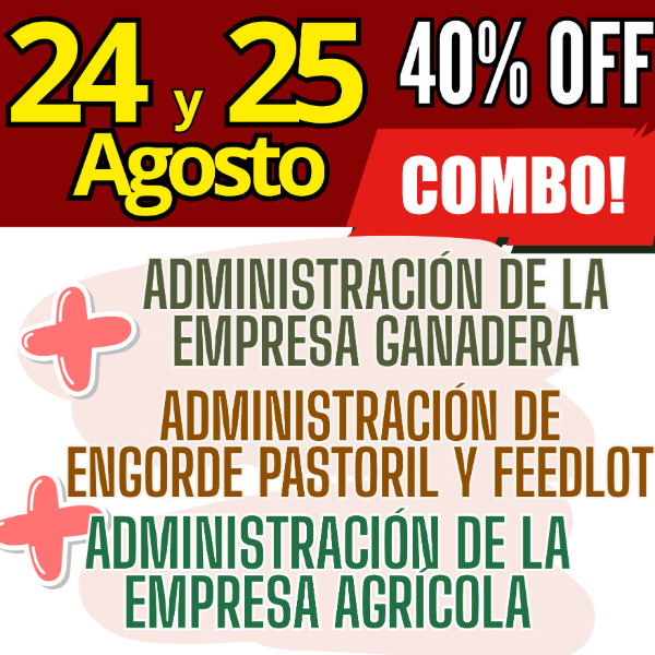 Producto - COMBO 3 CURSOS: Admin Ganadera + Engorde Pastoril y Feedlot + Admin Agrícola