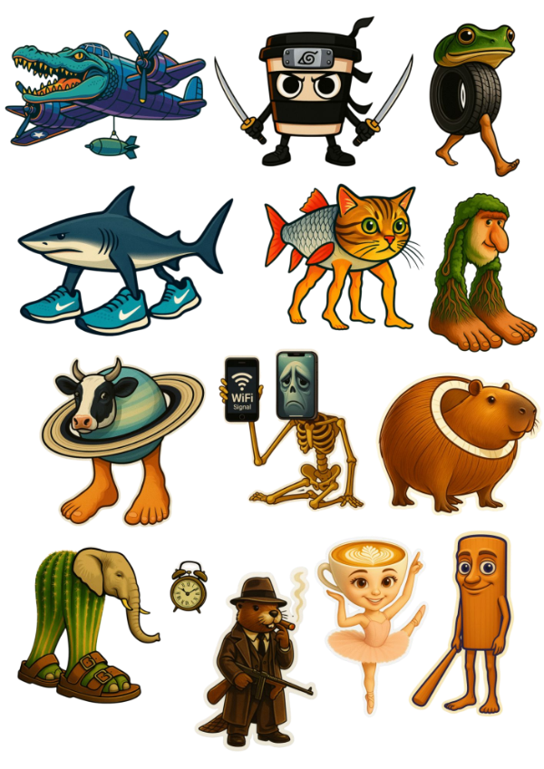 Producto - Planchita Stickers Brainrot Italian