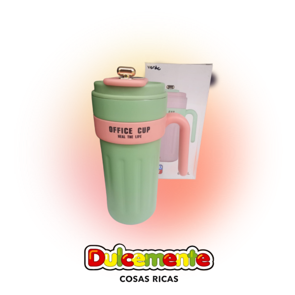 Producto - VASO TÉRMICO COLOR VERDE Y ROSA