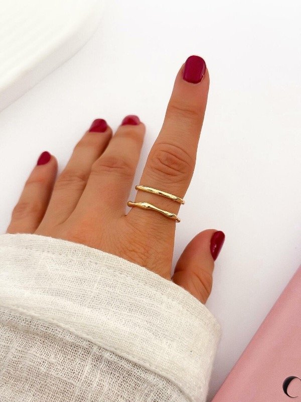 Producto - Anillo acero dorado regulable 6