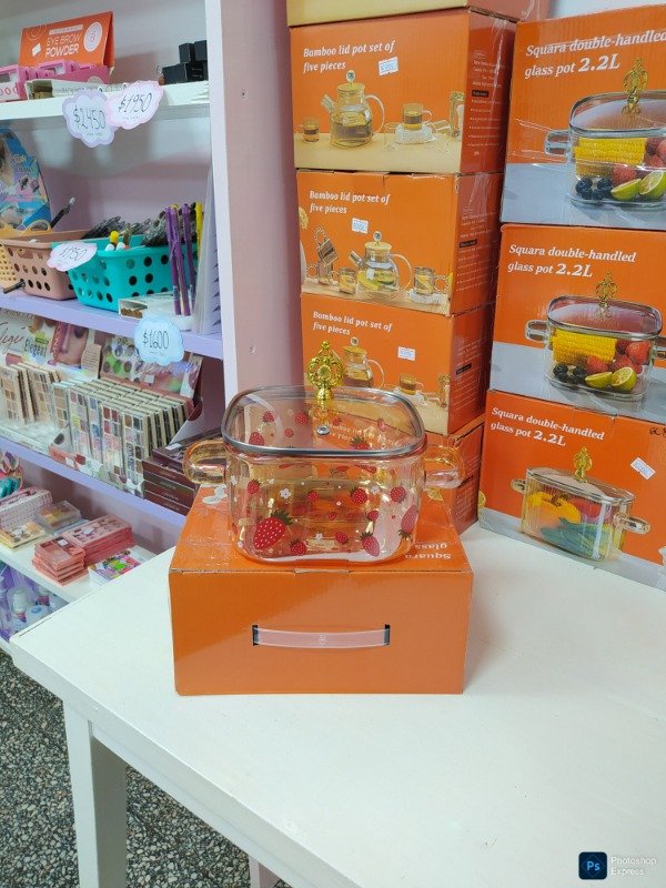 Producto - Olla de vidrio 2.2 litros frutillas