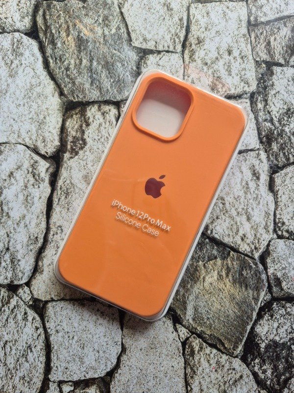 Producto - Funda silicone case logo Iphone 12 Pro Max naranja