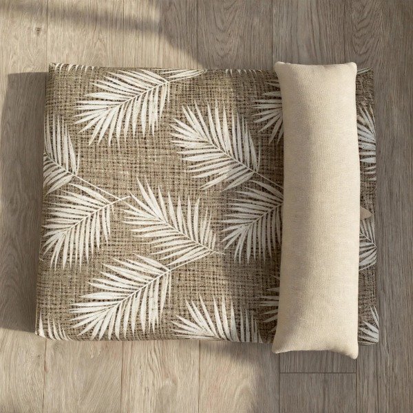 Producto - Colchonetas Rectangular con Almohadon Hojas Beige - 3