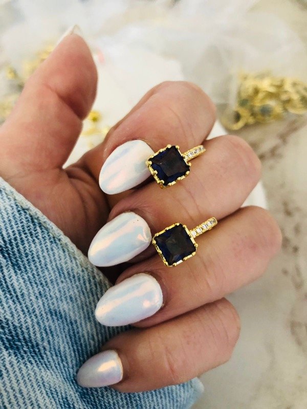 Producto - Lady Di Bañados en Oro 18k Cuadrados Violetas