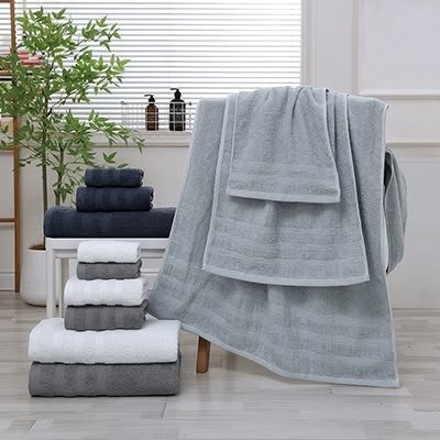 Producto - JUEGO DE TOALLA Y TOALLÓN WAVE LISO CON GUARDA