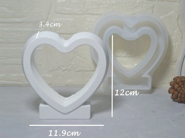 Producto - MOLDE SILICONA CORAZON CHICO FLORERO HIDROPONIA BM3723 - 3