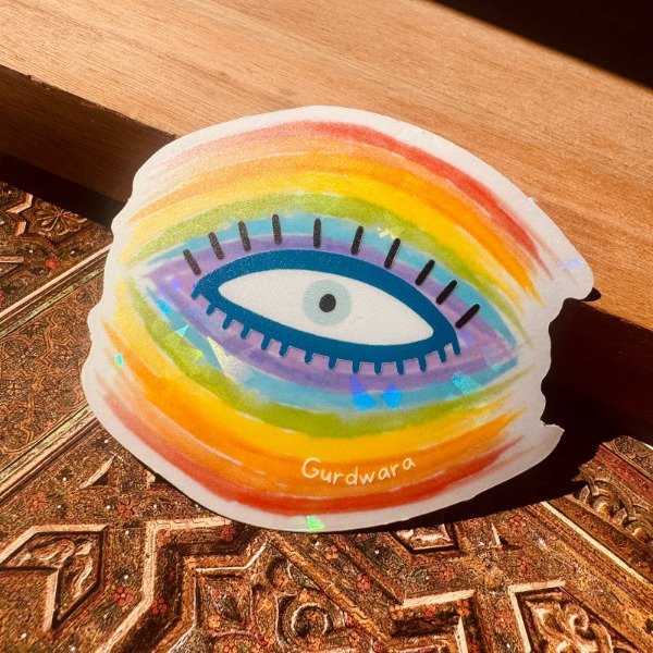 Producto - Sticker Ojo Arcoíris Broken Glass