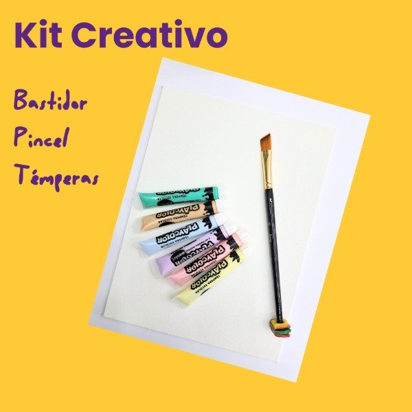 Producto - Kit Creativo Bastidor Pincel y Témperas - 1