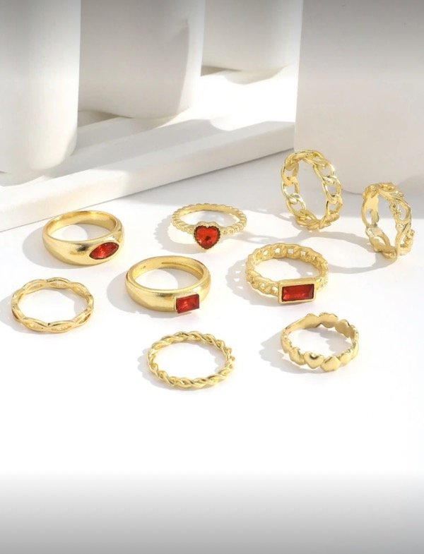 Producto - Anillo rojo dorado