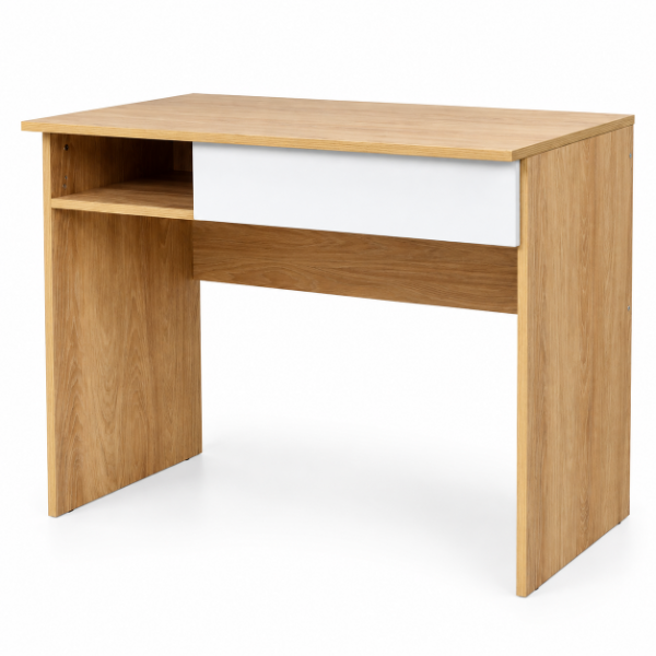 Producto - ESCRITORIO MESINA 0.90 1C 1E S/M HICKORY / BCO TX - 0