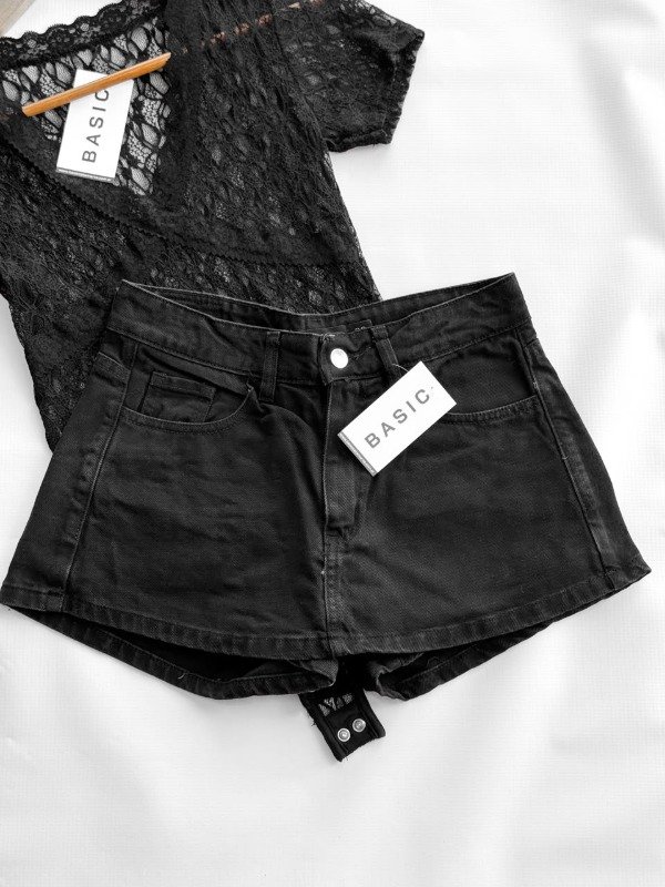 Producto - Short pollera Juliana tiro medio negro - 0