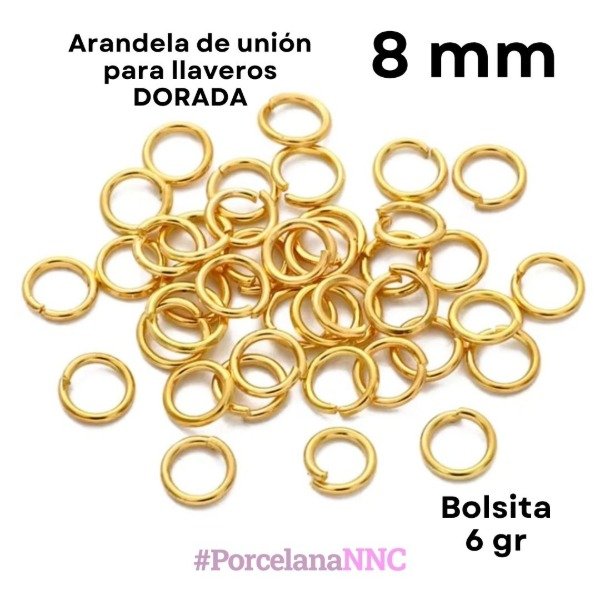 Producto - Argolla arandela de unión 8 mm DORADA 6gr