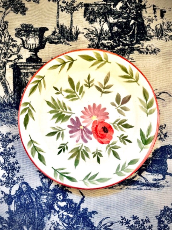 Producto - Plato de postre o lunch con flores vintage