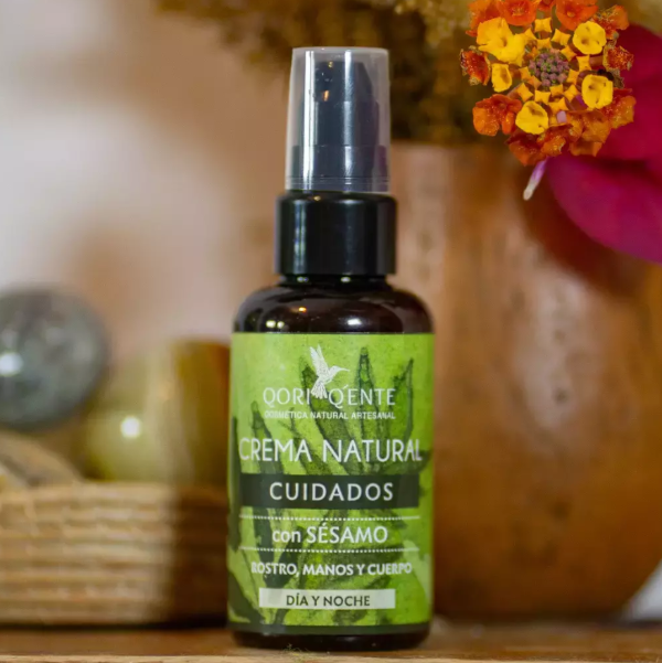 Producto - CREMA NATURAL SÉSAMO - COCO, TEA TREE Y ROMERO QORI Q'ENTE x 50g