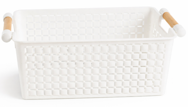 Producto - Caja de plástico con dos manijas de madera