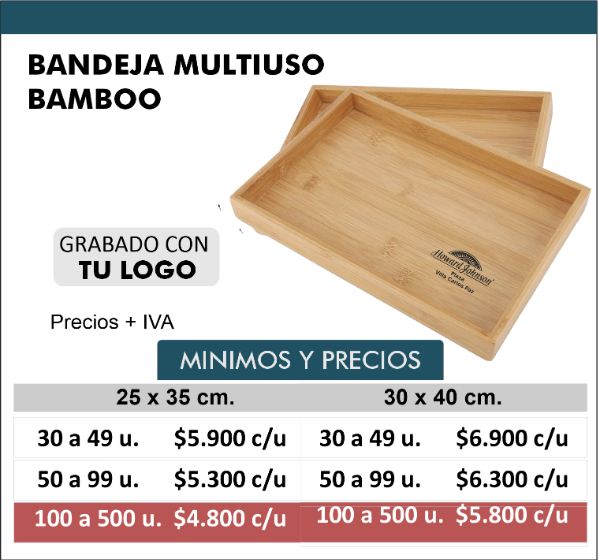 Producto - Bandeja multiuso bambu desde