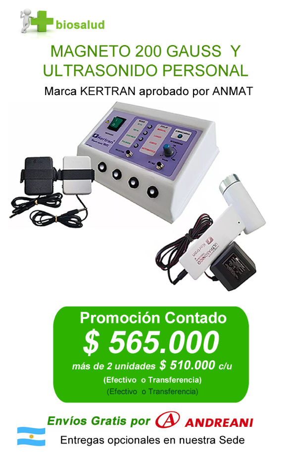 Producto - Magneto M4K KERTRAN 200 Gauss, con dos Solenoides Planos + Ultrasonido Personal