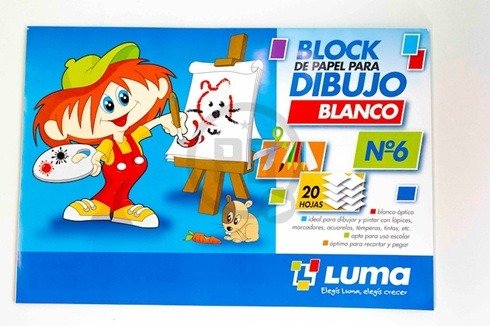 Producto - Block Dibujo LUMA Nro 6  blanco