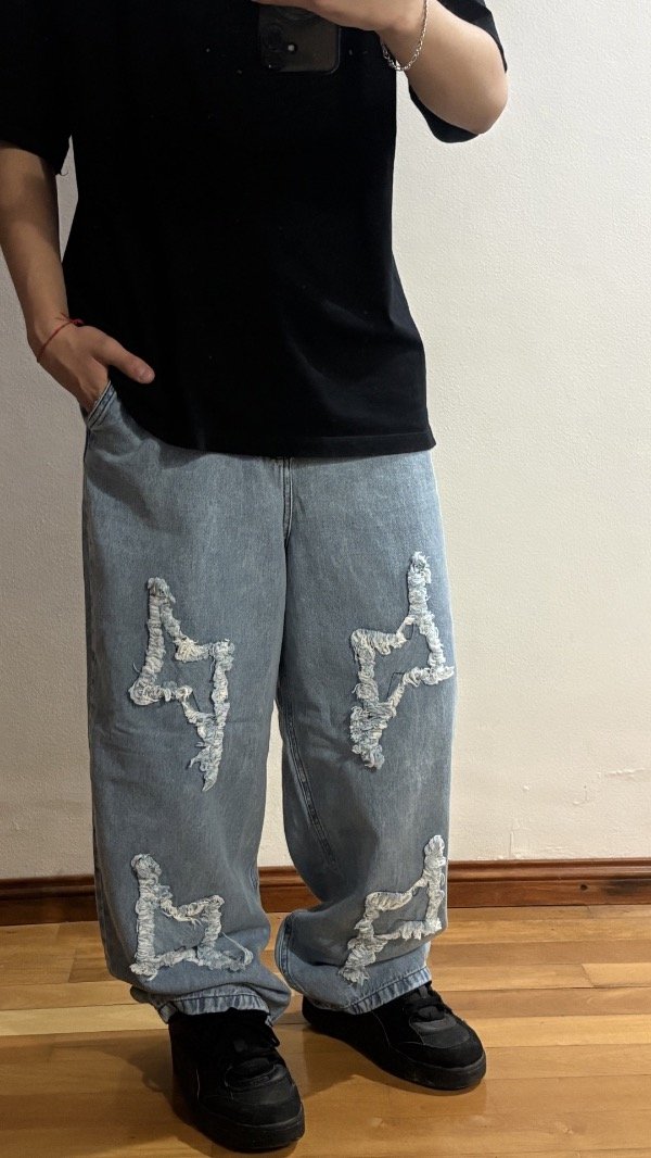 Producto - JEAN BAGGY CELESTE C/RAYOS