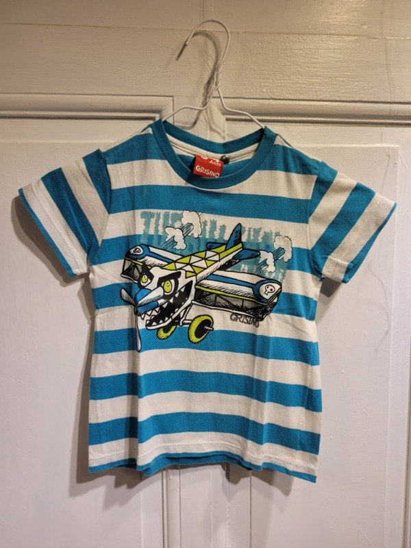 Producto - Remera GRISINO rayada turquesa y blanco Talle 3/4 años - PRECIO: 7X