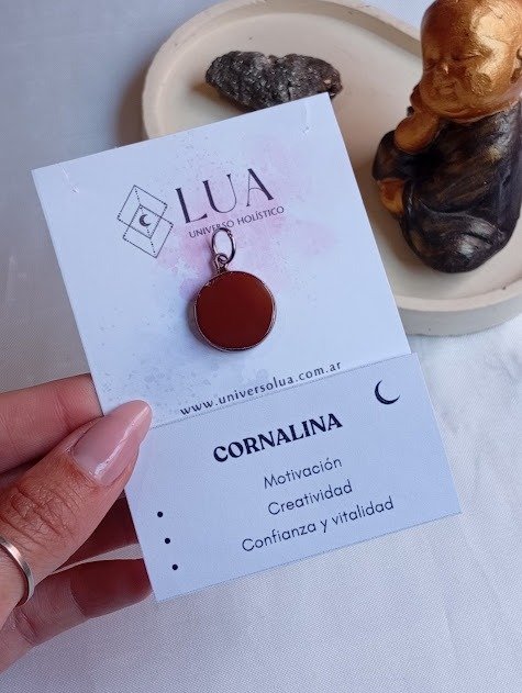 Producto - Dije piedra Cornalina - Acero quirúrgico