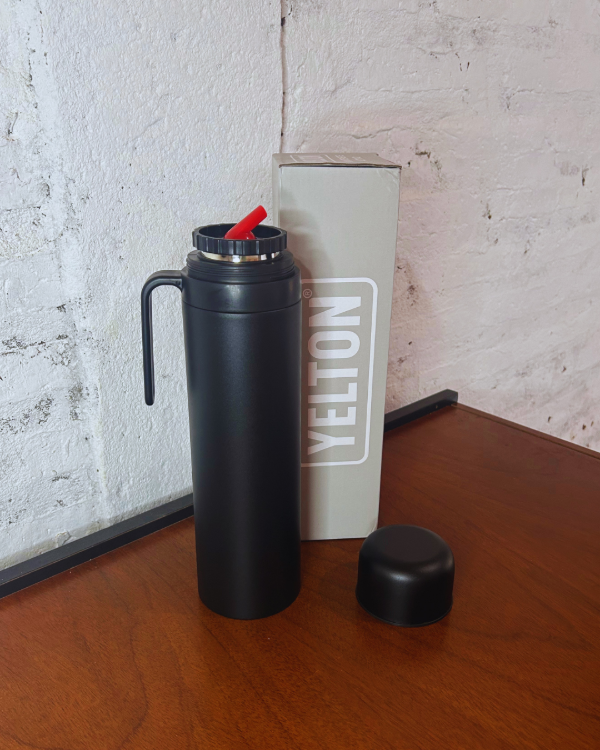 Producto - Termos 1Lt. Yelton  - Acero inox. - Media manija - Negro.