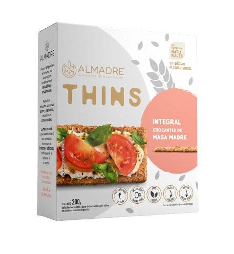 Producto - Thins de Masa Madre Integral Crocante x 160g ALMADRE