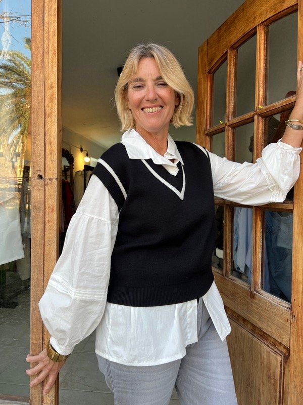 Producto - Chaleco tejido raya