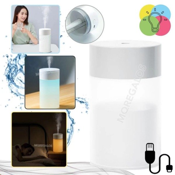 Producto - Difusor Aromatico Humidificador 260 Ml Led Luz Colores Usb