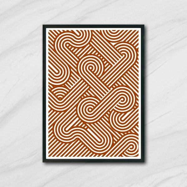 Producto - Cuadro decorativo arte Ondas naranjas