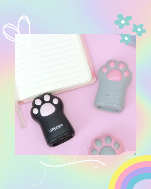 Producto - Sacapuntas Doble con Espejo Huellita de Gatito