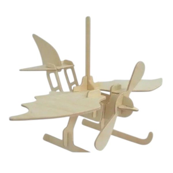 Producto - Puzzle 3d Avion Antiguo Acuatico Madera Armar Rompecabezas
