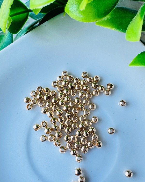 Producto - CUENTAS BOLITAS METAL DORADO ROSE  3MM