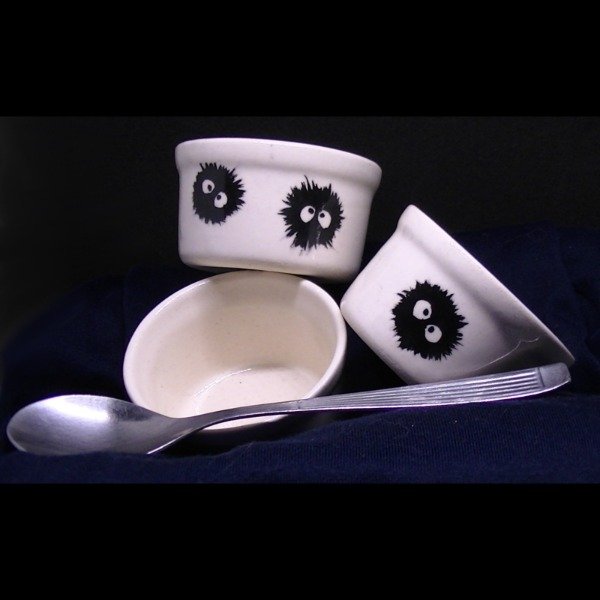 Producto - Mini Cuenco x 1 - Espiritus del Polvo Totoro - Artesanal Pintado a Mano