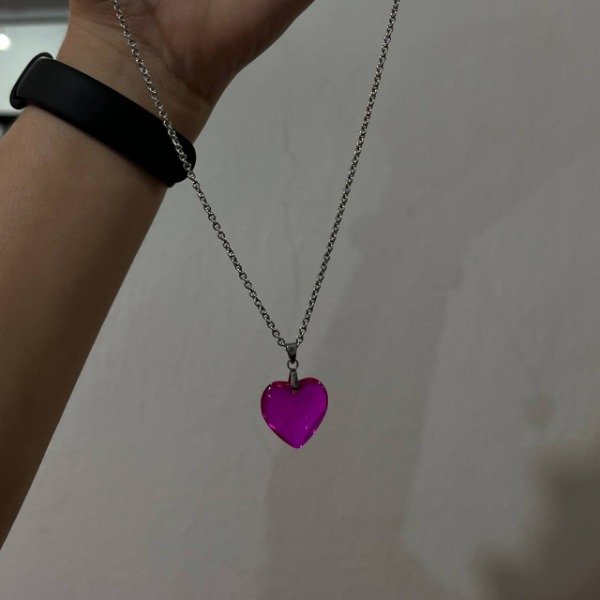 Producto - Cadena corazon fucsia