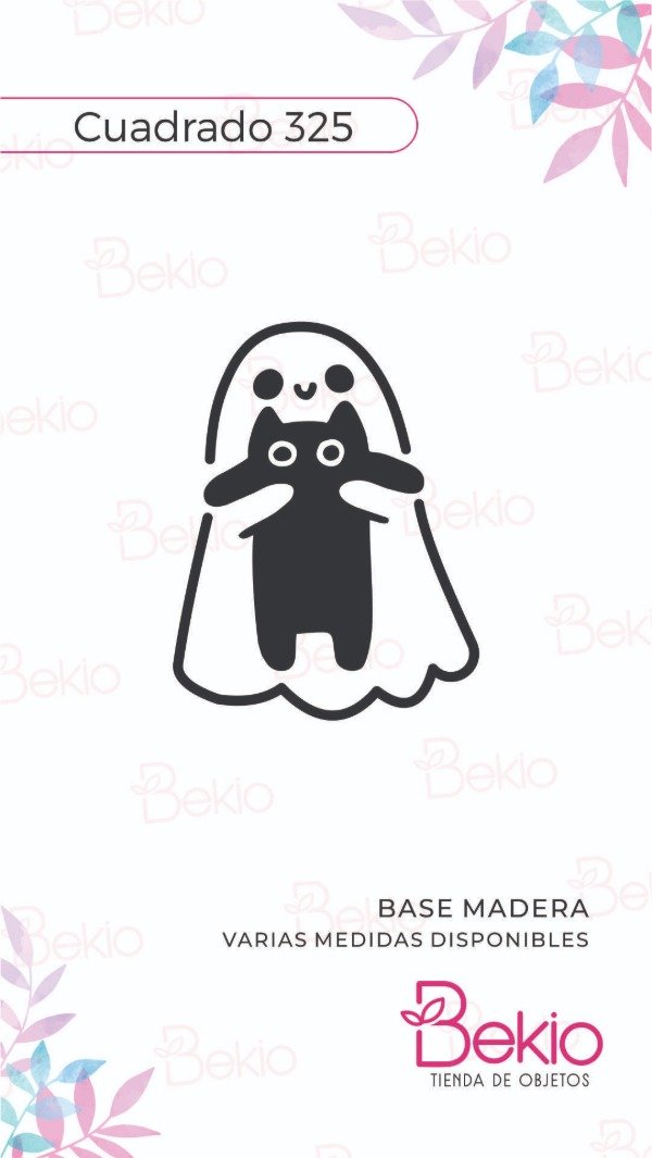 Producto - Sello Cuadrado 325 - Fantasma con gato