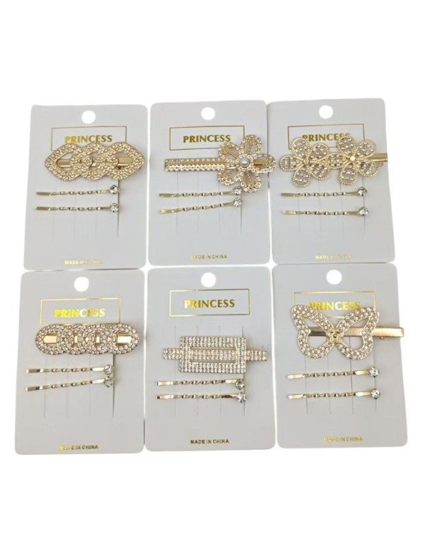 Producto - Invisible  dorada con strass x3